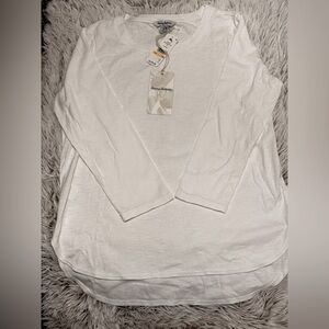Tommy Bahama Top Women's Medium White 3/4 Sleeve T-Shirt Casual New